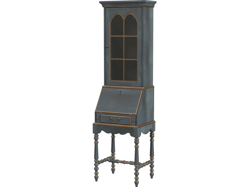 Newlark Secretary Desk with Fold Down Desktop in Pastel Blue