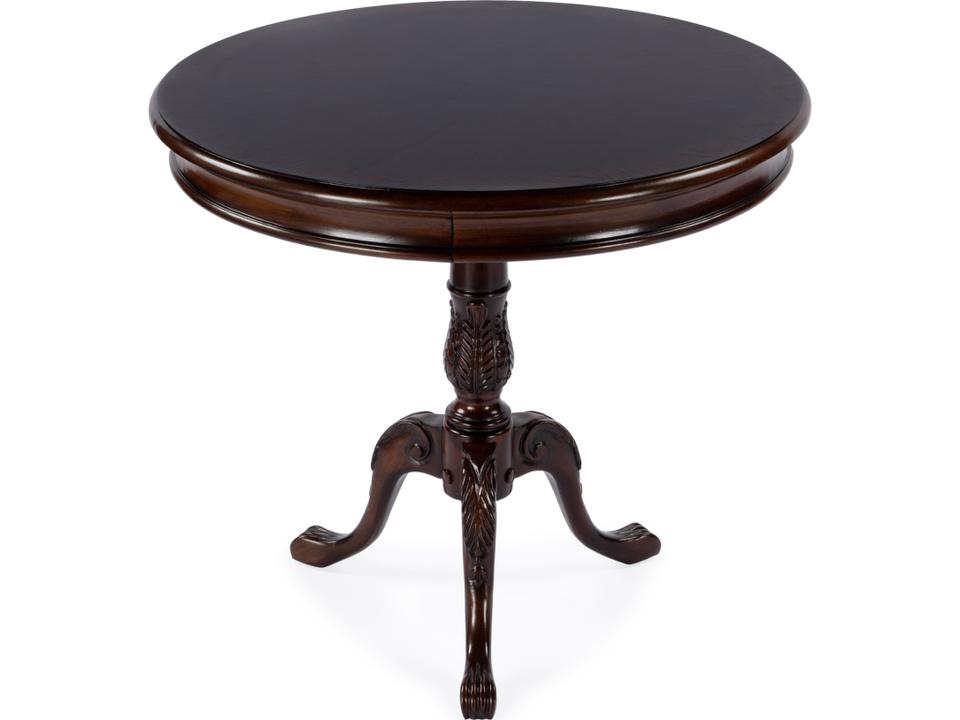 Specialty Company Carissa Round Console Table in Cherry Brown