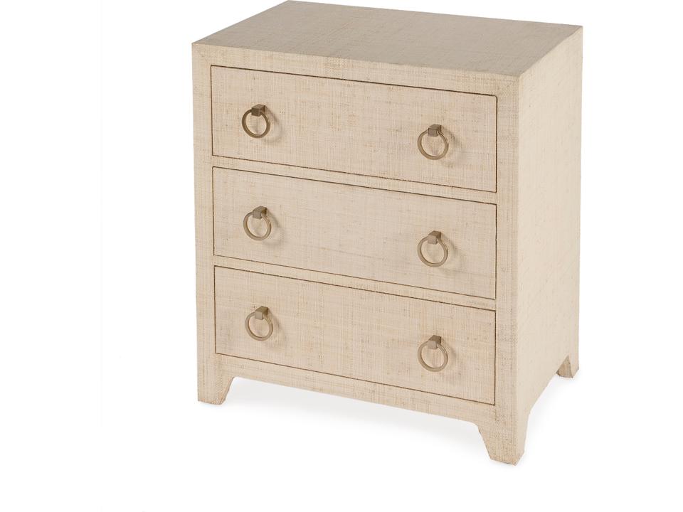 Specialty Bar Harbor 3-Drawer Nightstand in Natural Raffia