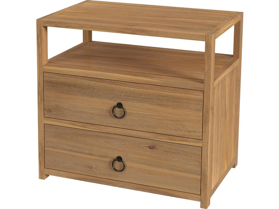 Specialty Lark 2-Drawer Nightstand with Open Shelf in Natural Mango