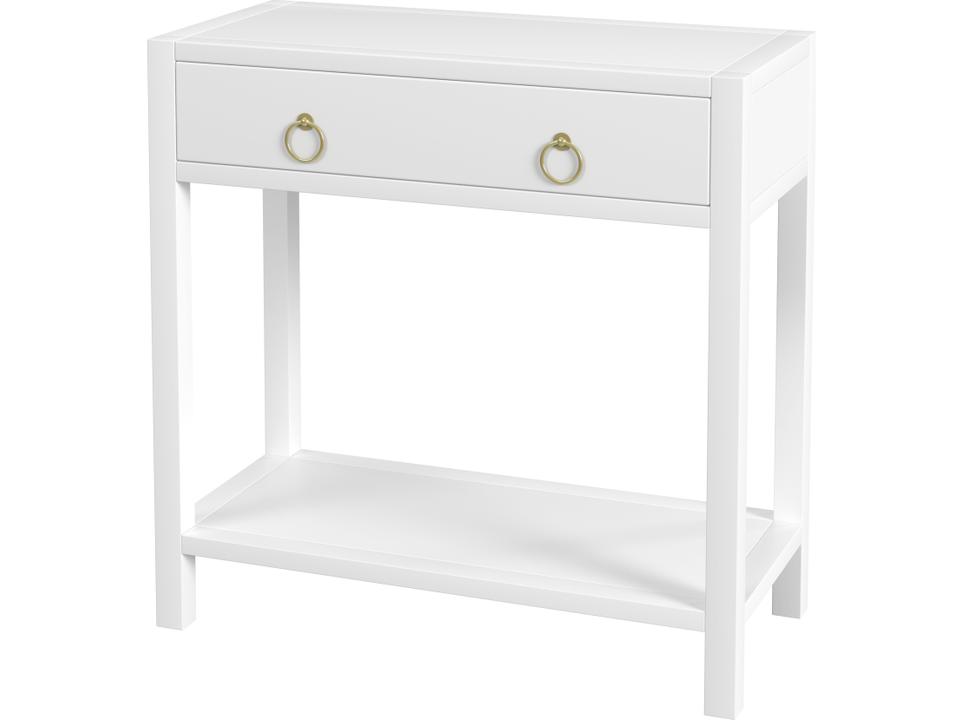 Lark 30-Inch 1-Drawer Nightstand with Open Shelf in White