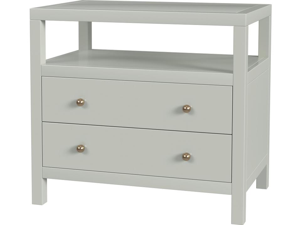 Specialty Company Nora 2-Drawer Nightstand with Open Shelf in Sage Green Wood