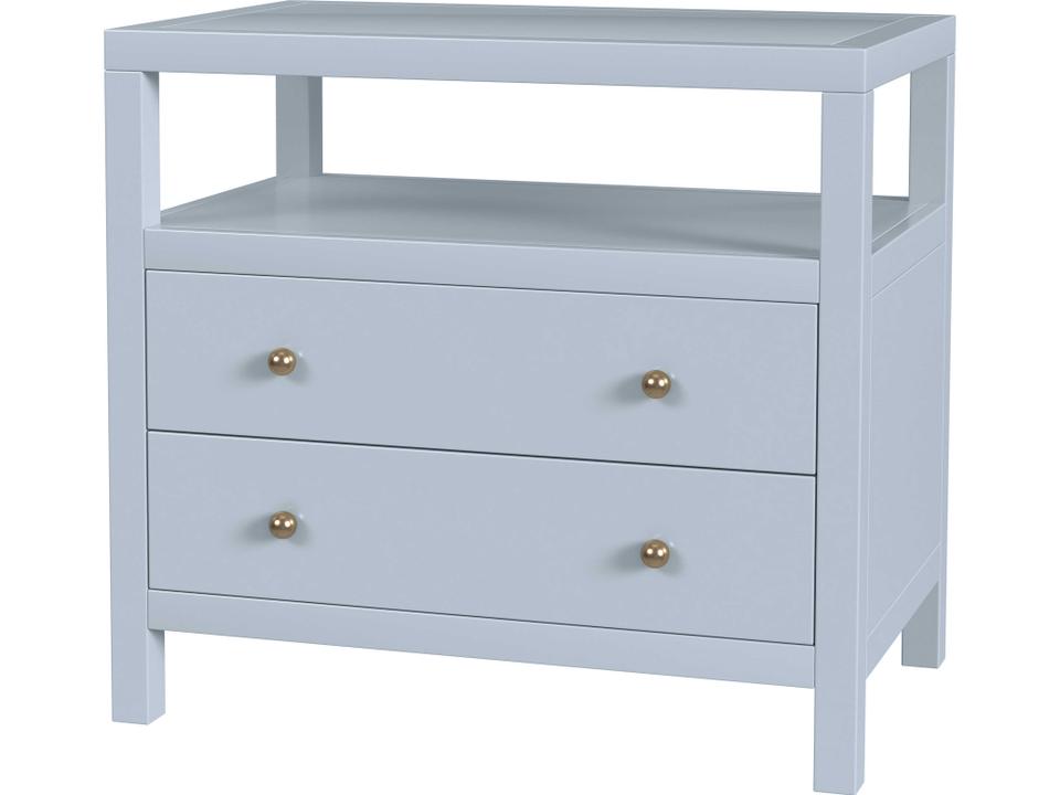 Specialty Nora 2-Drawer Nightstand with Shelf in Light Blue