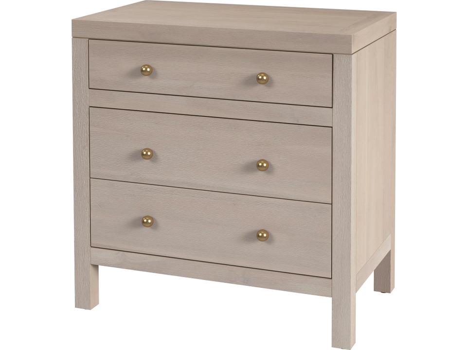 Nora 3-Drawer Nightstand in Taupe Finish Wood