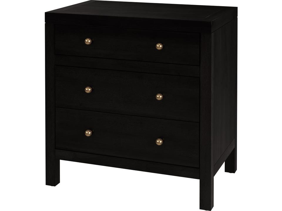 Nora 3-Drawer Nightstand Acacia Wood in Coffee Brown