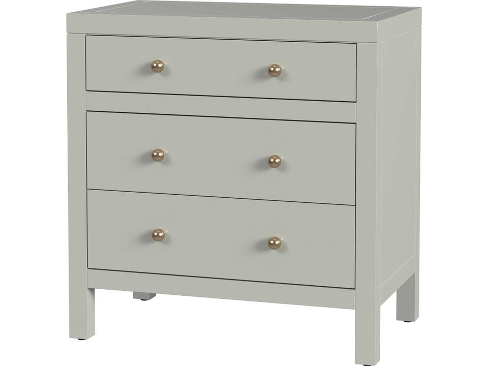 Nora 3-Drawer Nightstand Acacia Wood in Sage Green