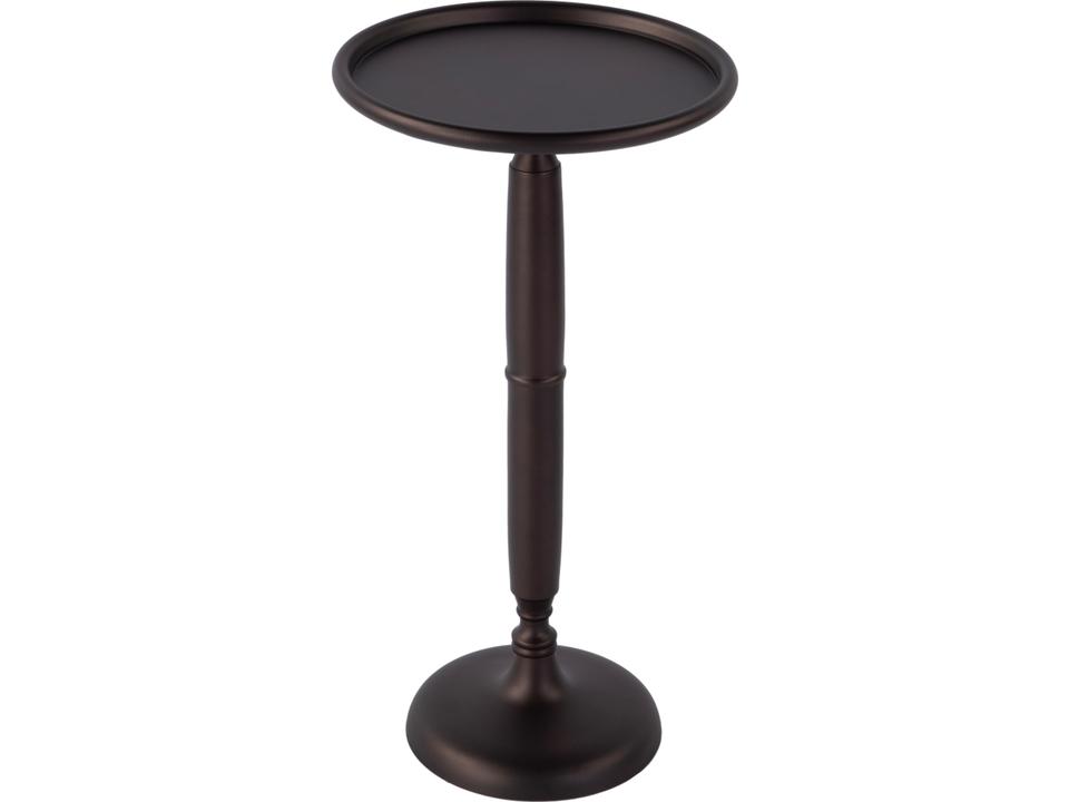 Specialty Alexi Round Pedestal End Table in Bronze Metal