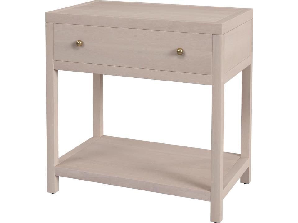 Specialty Nora Nightstand with Soft-Close Drawer in Taupe Wood