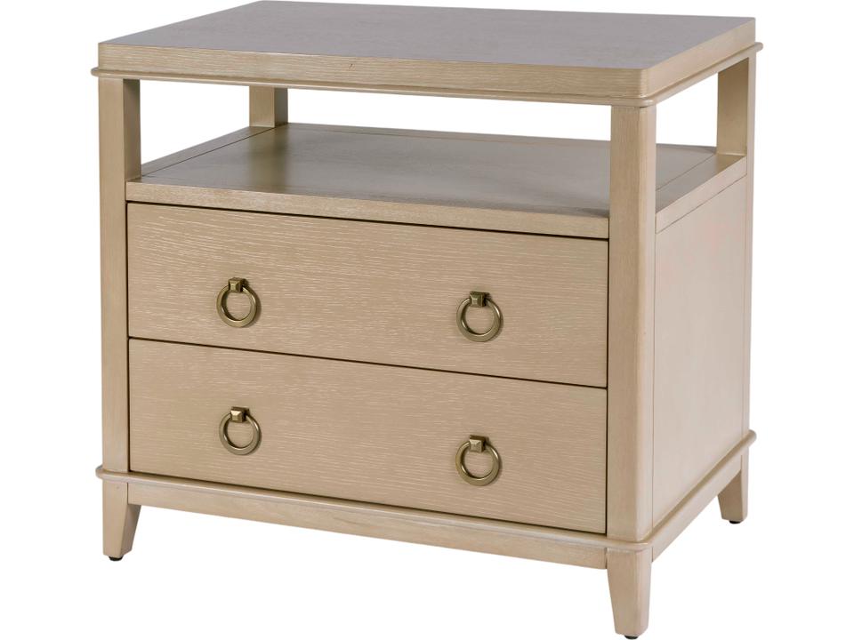 Specialty Company Highbury Mid-Century Wood 2-Drawer Nightstand in Antique Beige Gray