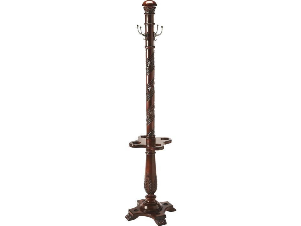 Laird Cherry Coat Rack with Umbrella Holder