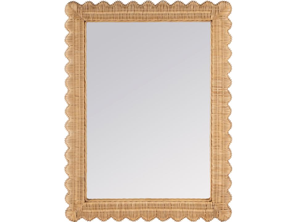 Specialty Flora 40-Inch Rectangle Rattan Wall Mirror in Light Brown