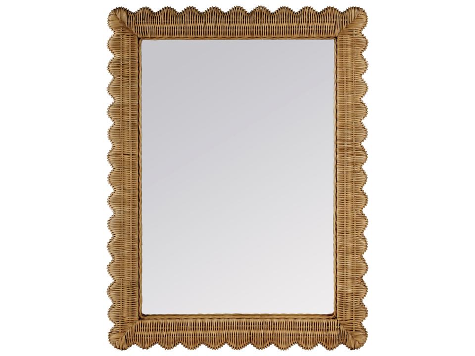 Flora 30" Rattan  Wall Mirror Brown
