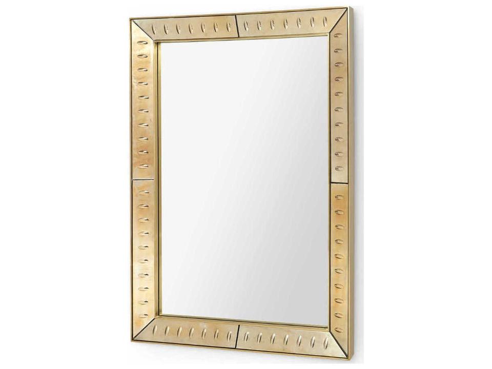 Reese Large Mirror in Antique Champagne with Antique Brass Cladding