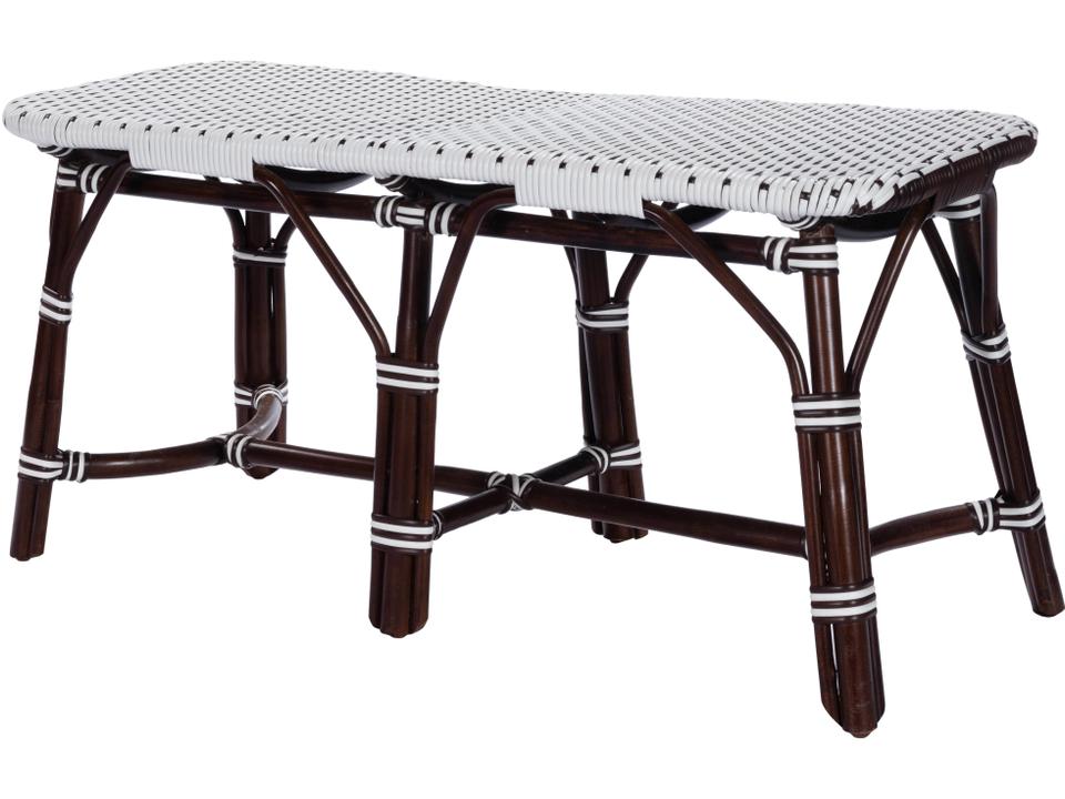 Butler Specialty Company Marcella Coastal Indoor Outdoor Rattan Bench in Dark Brown