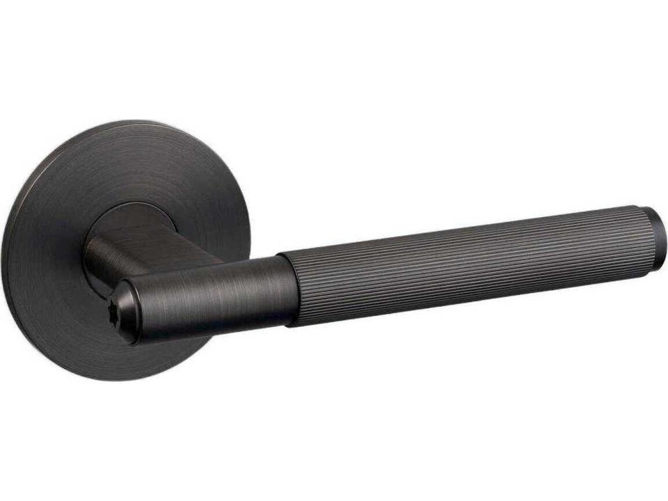 Smoked Bronze Linear Passage Door Handle Set
