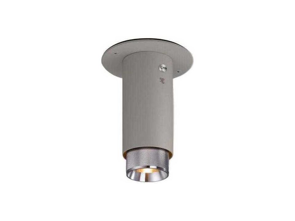 Exhaust 1-Light Steel Gray Cylinder Flush Mount