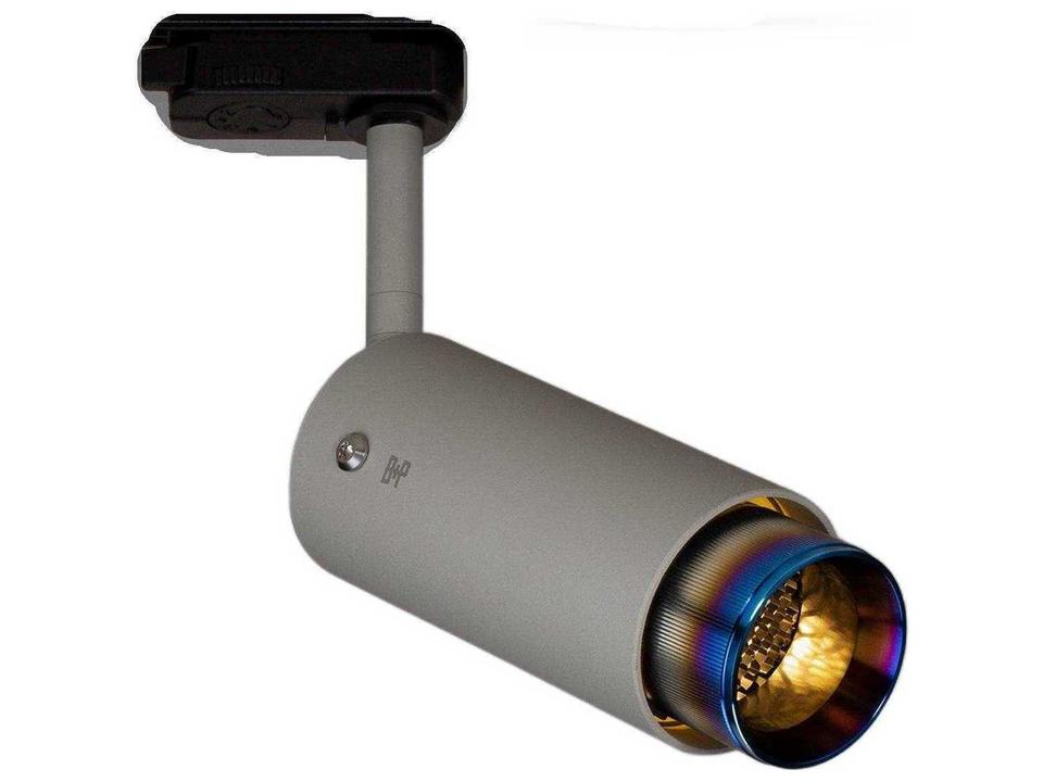 Exhaust 1-Light Burnt Steel Gray Cylinder Track & Rail Light
