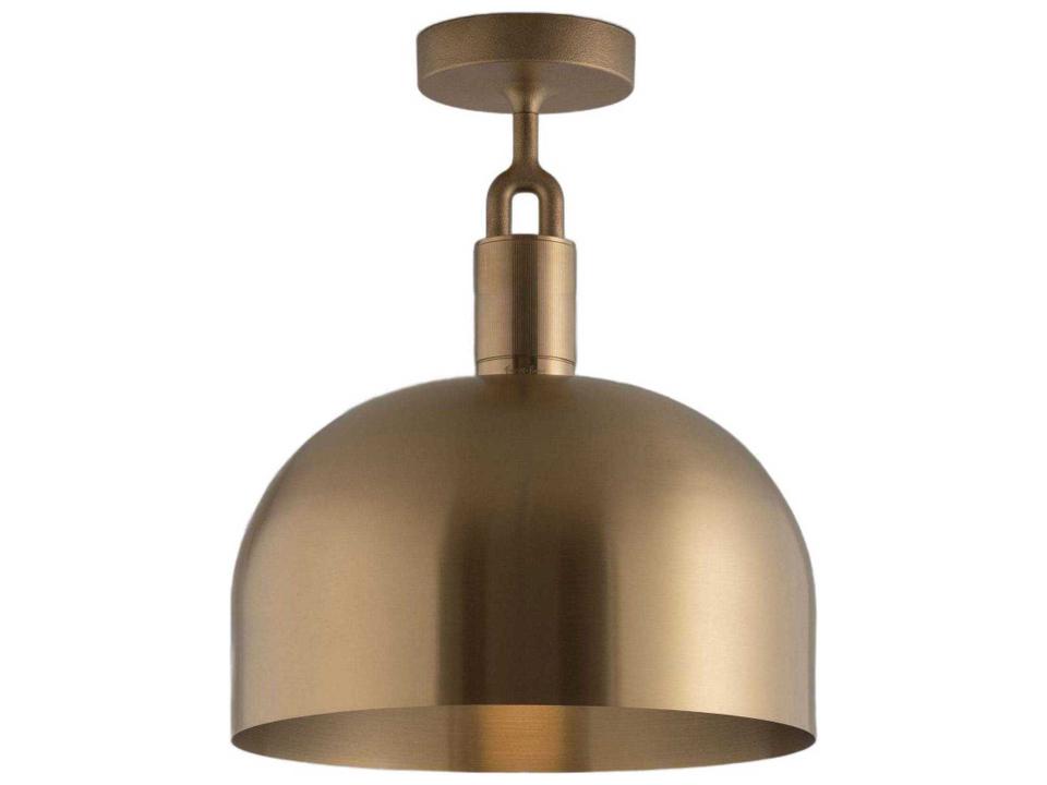 Forked 1-Light Brass Semi Flush Mount