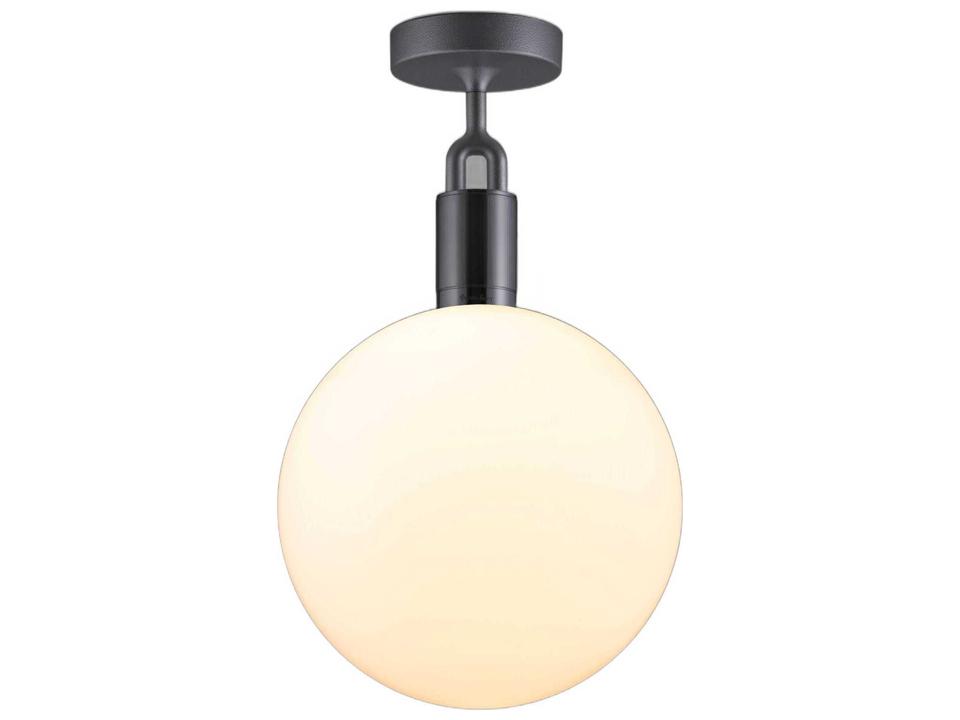 Forked 1-Light Gun Metal Gunmetal Globe Semi Flush Mount