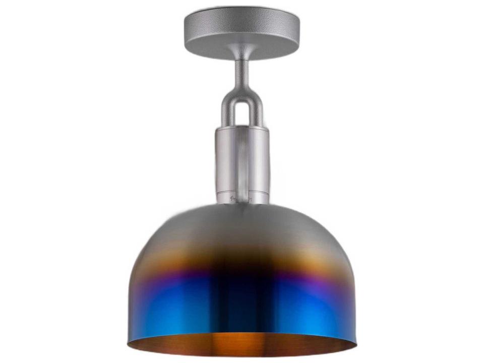 Forked 1-Light Burnt Steel Semi Flush Mount