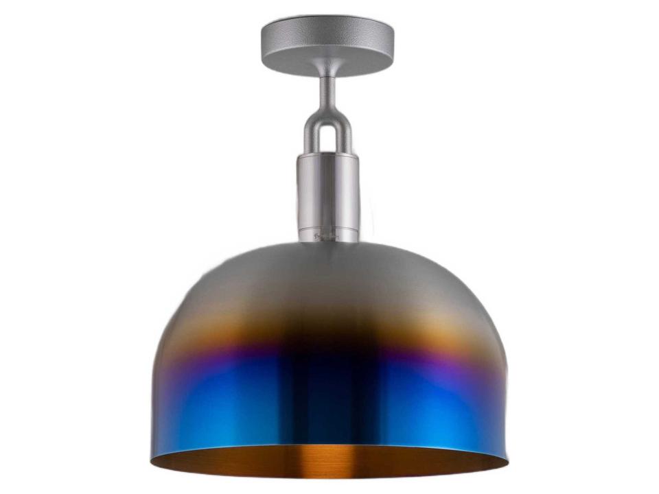 Forked 1-Light Burnt Steel Semi Flush Mount