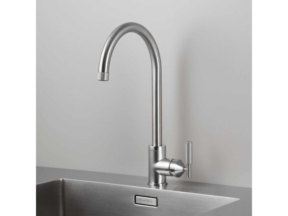 Cross Pattern Kitchen Faucet Mixer in Steel and Stainless Steel