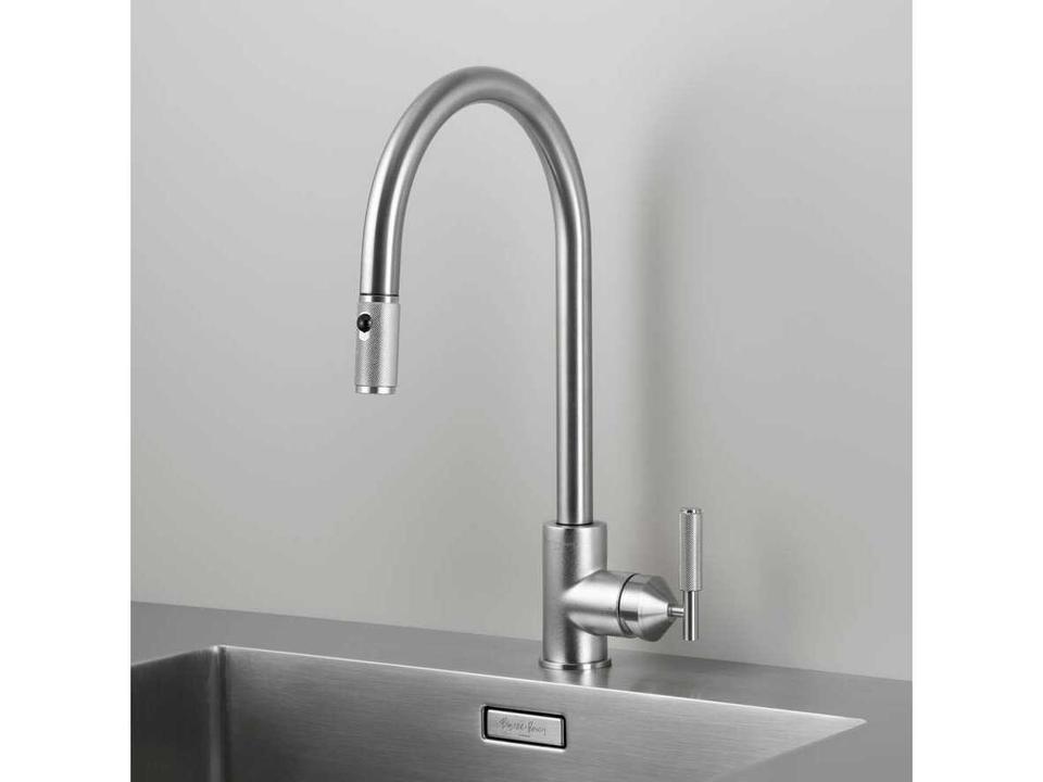Cross Steel Pull-Out Kitchen Faucet with Dual Spray