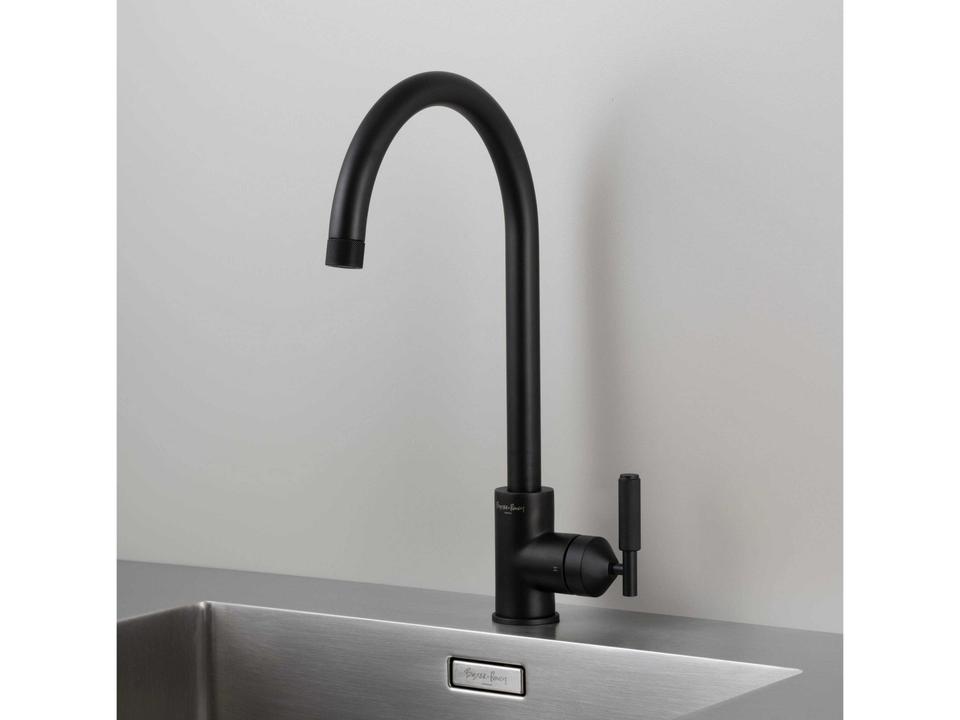 Cross Pull-Out Mixer Kitchen Faucet in Welders Black and Solid Metal