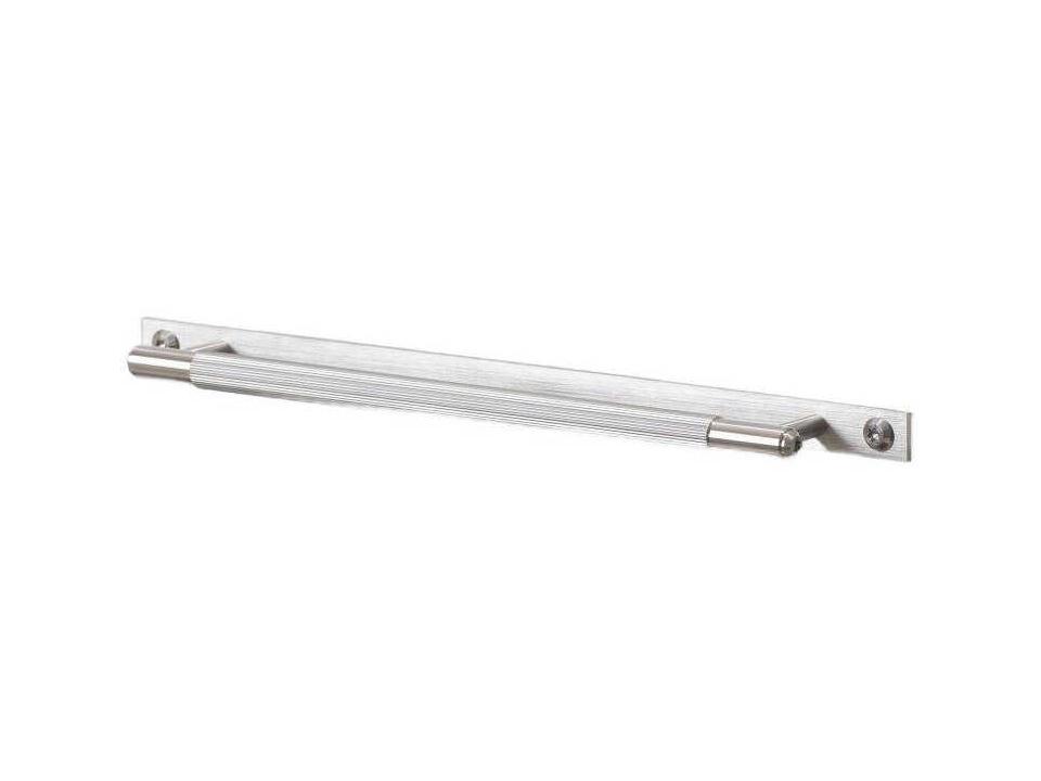 Linear Cabinet Pull Bar with Plate in Solid Stainless Steel