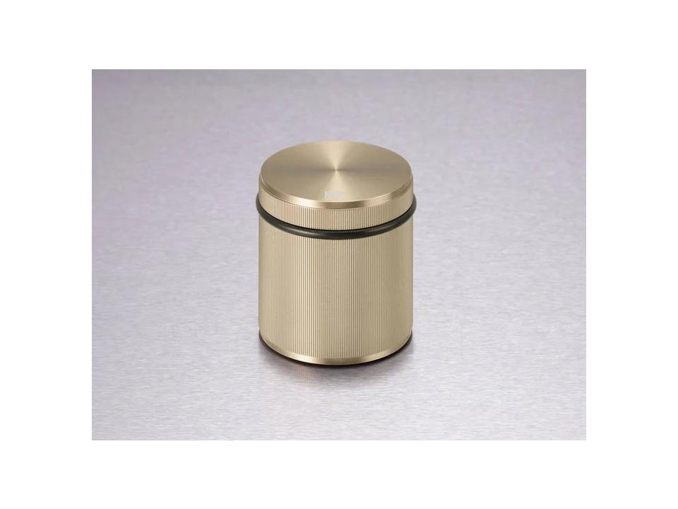 Freestanding Linear Knurl Door Stop in Brass