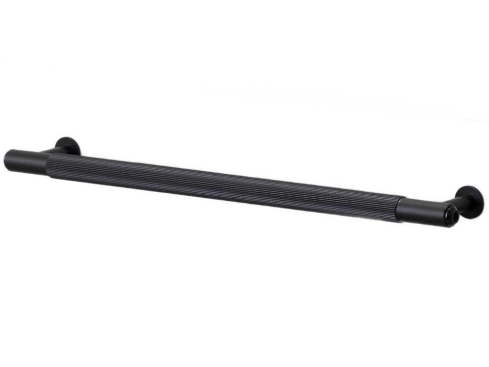 Linear Large Knurled Cabinet Pull Bar in Anodised Black