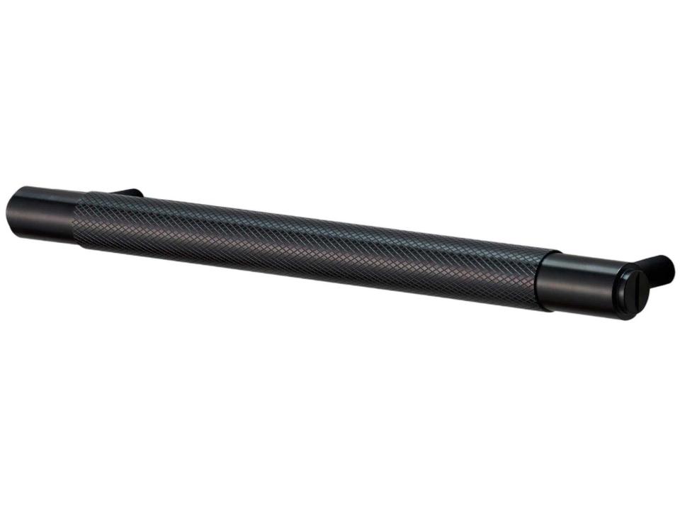Cross 8-7 8 Inch Center To Center Cabinet Bar Pull in Anodized Black Aluminum