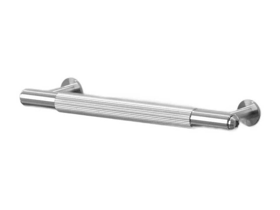 Linear Small Cabinet Pull Bar in Solid Steel with Knurl Pattern