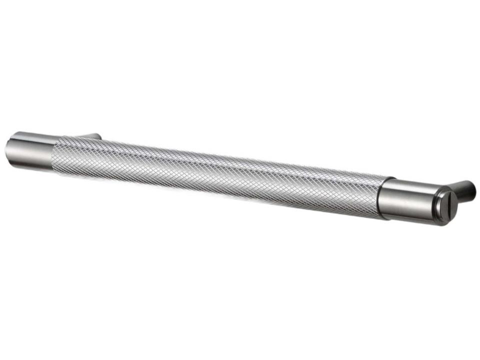 Cross Pull Bar in Solid Stainless Steel with Diamond Cut Knurl Pattern