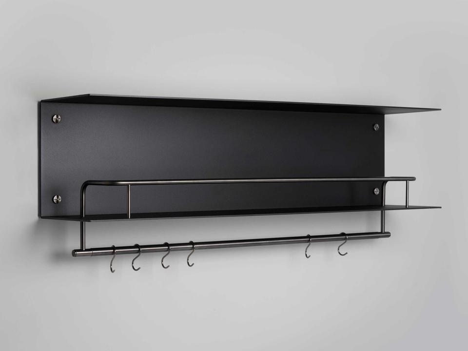 Hanger Shelf Industrial Metal in Black and Gun Metal