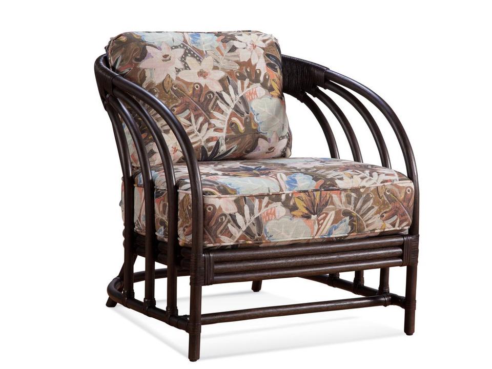 Redondo Upholstered Rattan Wicker Accent Chair with Custom Fabric Options