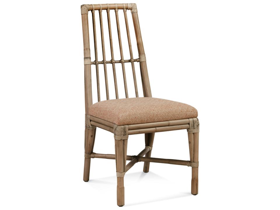 Elowen Rattan Brown Upholstered Armless Dining Chair