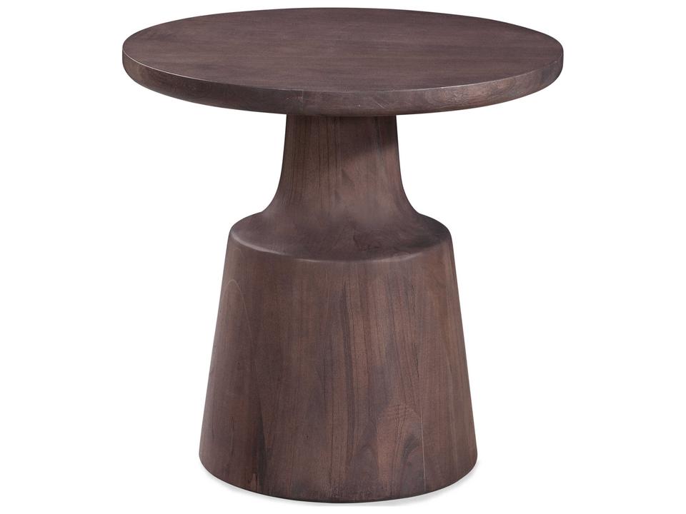Lempa Round End Table in Mindi Wood