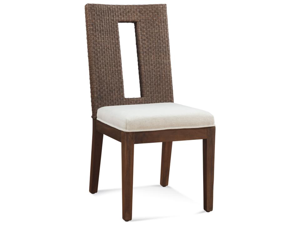 Maren Rattan Brown Upholstered Armless Dining Chair