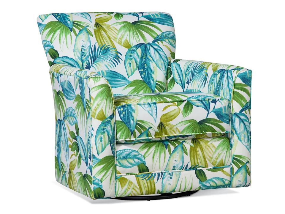 Buckley Upholstered Swivel Glider Accent Chair with Flared Arms