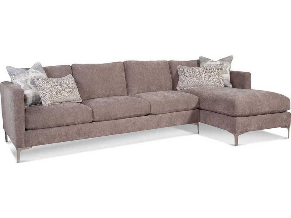 Lenox Satin Nickel Upholstered Chaise