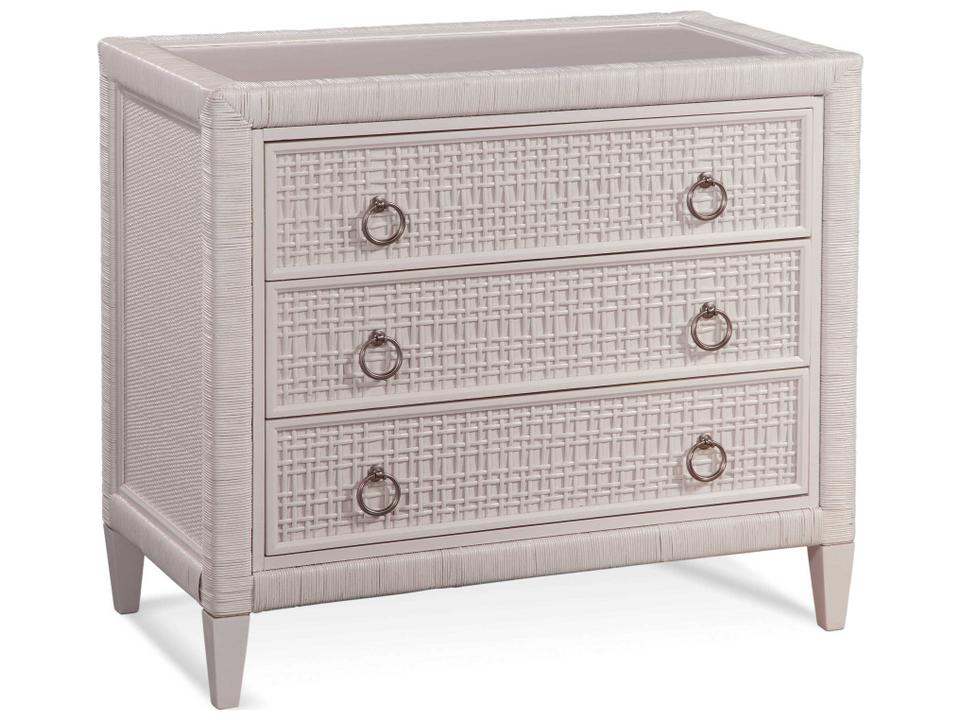 Naples 3-Drawer Nightstand with Glass Top