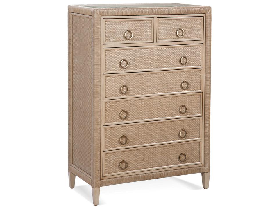 Sabal Bay Seven Drawer Chest in Rattan and Hardwood