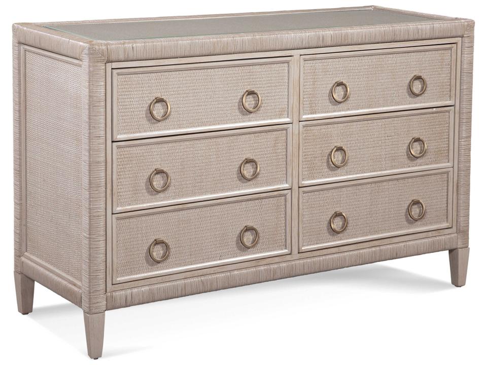 Sabal Bay Six-Drawer Dresser with Rattan and Wood Frame