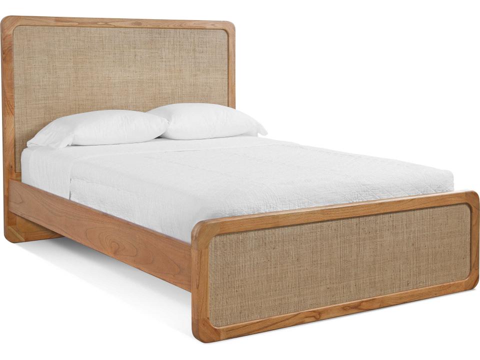 Nova Queen Panel Bed with Mindi Wood and Raffia