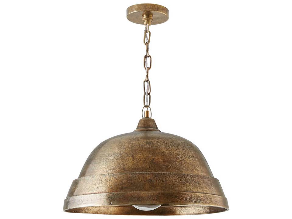 Sedona 1-Light Dome Pendant Light in Oxidized Brass