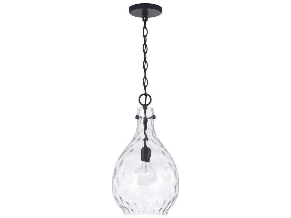 Brentwood 1-Light Teardrop Pendant Light in Matte Black