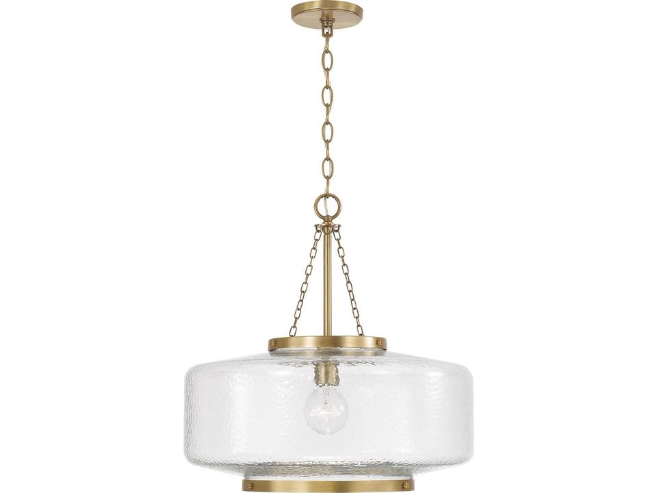 Landon 1-Light Aged Brass Drum Pendant