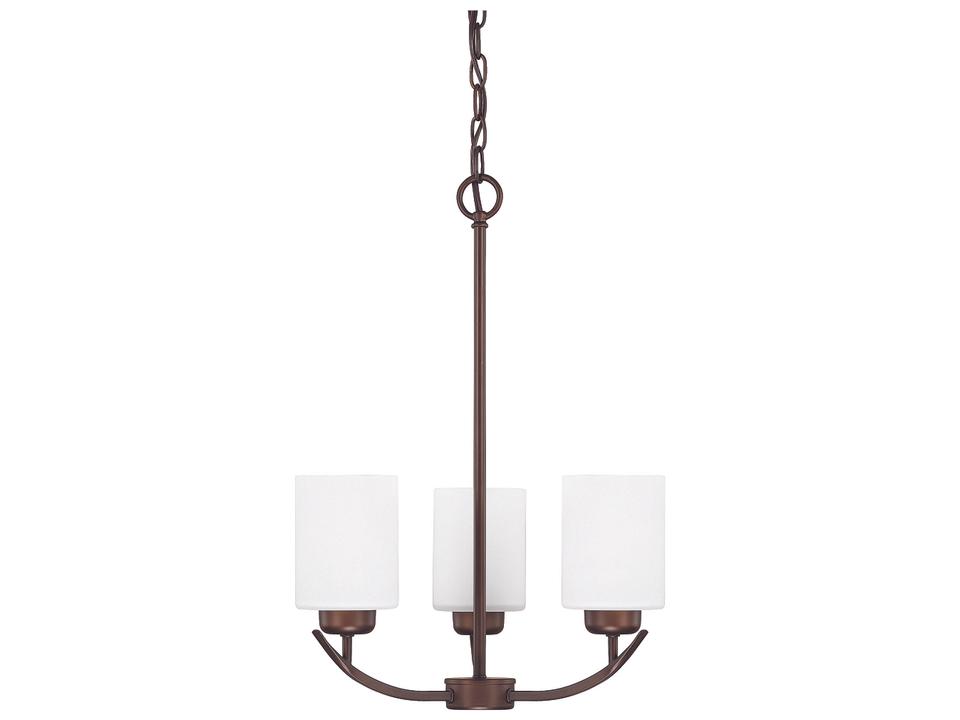 Dixon 3-Light Chandelier in Bronze with Soft White Glass