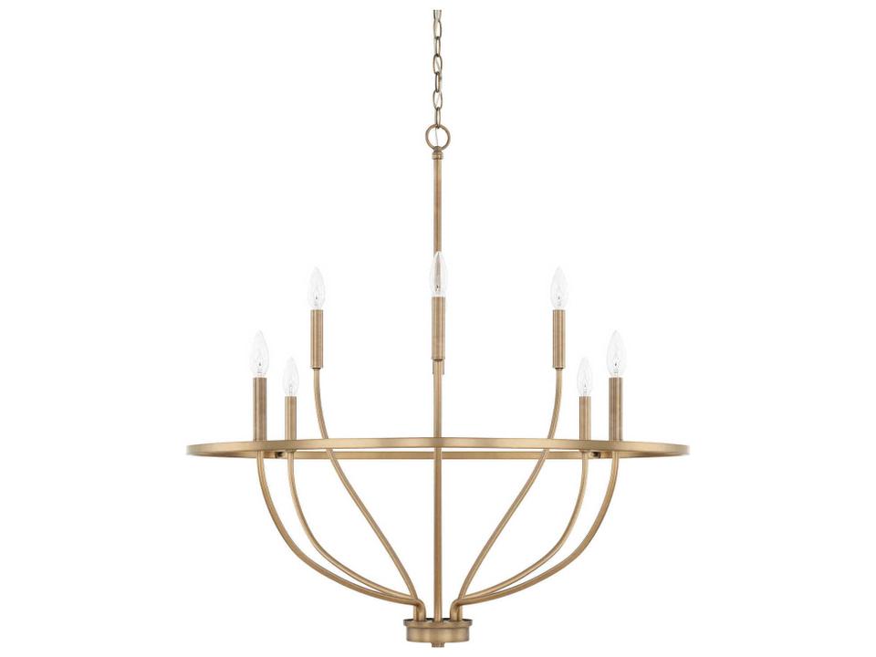 Greyson 8-Light Chandelier in Aged Brass